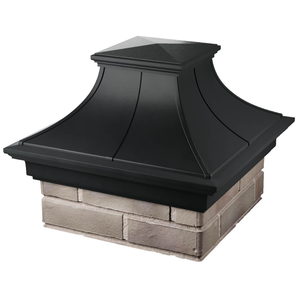 Колпак Zking Монблан Премиум Черный на столб 1.5х1.5 кирпича (385х385мм) в Миассе фото