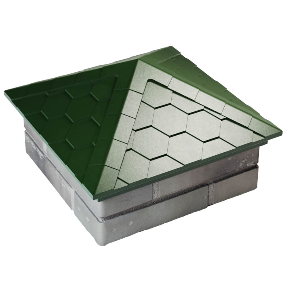Колпак Zking Эверест Зеленый на столб 1.5х1.5 кирпича (390х390мм) в Миассе фото