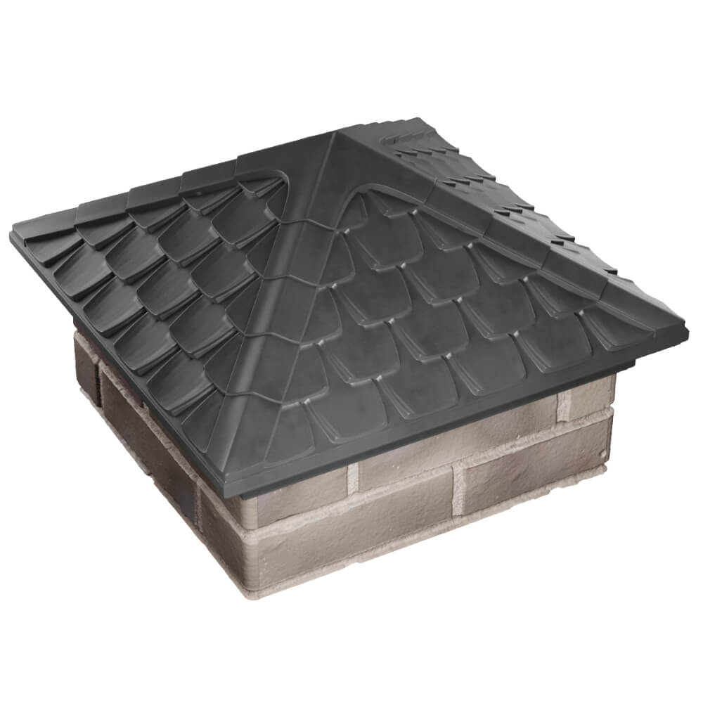 Колпак Zking Эльбрус Серый на столб 1.5х1.5 кирпича (385х385мм) в Миассе фото