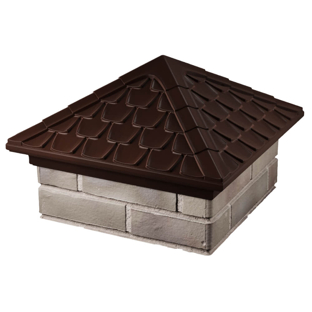 Колпак Zking Эльбрус Коричневый на столб 1.5х1.5 кирпича (385х385мм) в Миассе фото