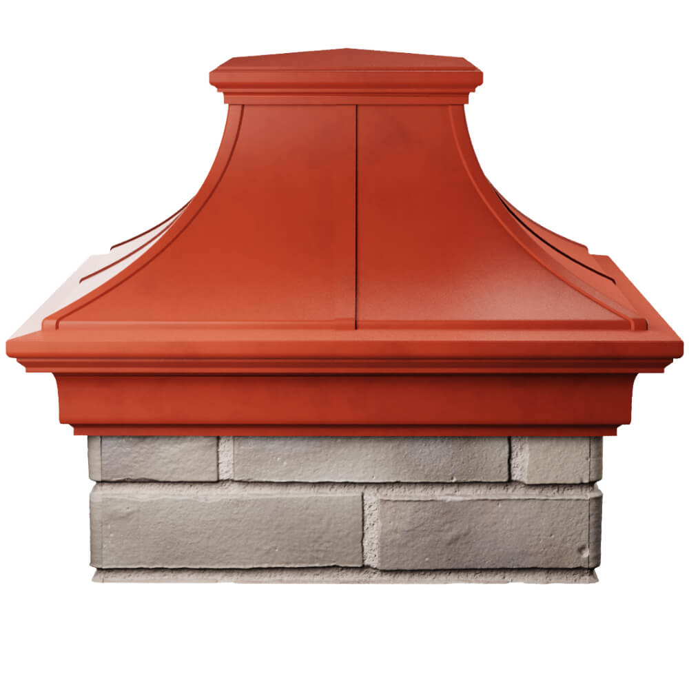 Колпак Zking Монблан Премиум Красный на столб 1.5х1.5 кирпича (385х385мм) Миасс фото