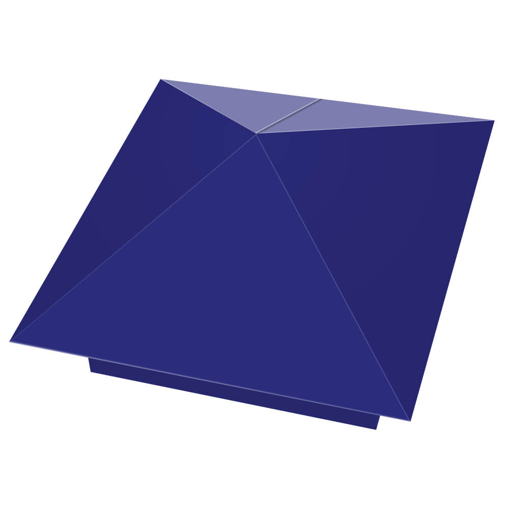 Колпак металлический 400х400мм RAL5002 Синий Ультрамарин заборный Миасс фото