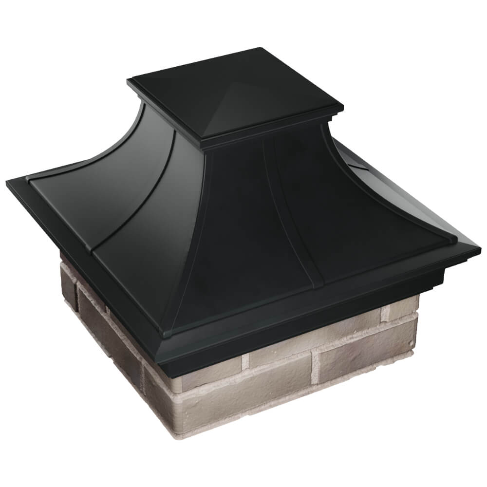 Колпак Zking Монблан Премиум Черный на столб 1.5х1.5 кирпича (385х385мм) в Миассе фото