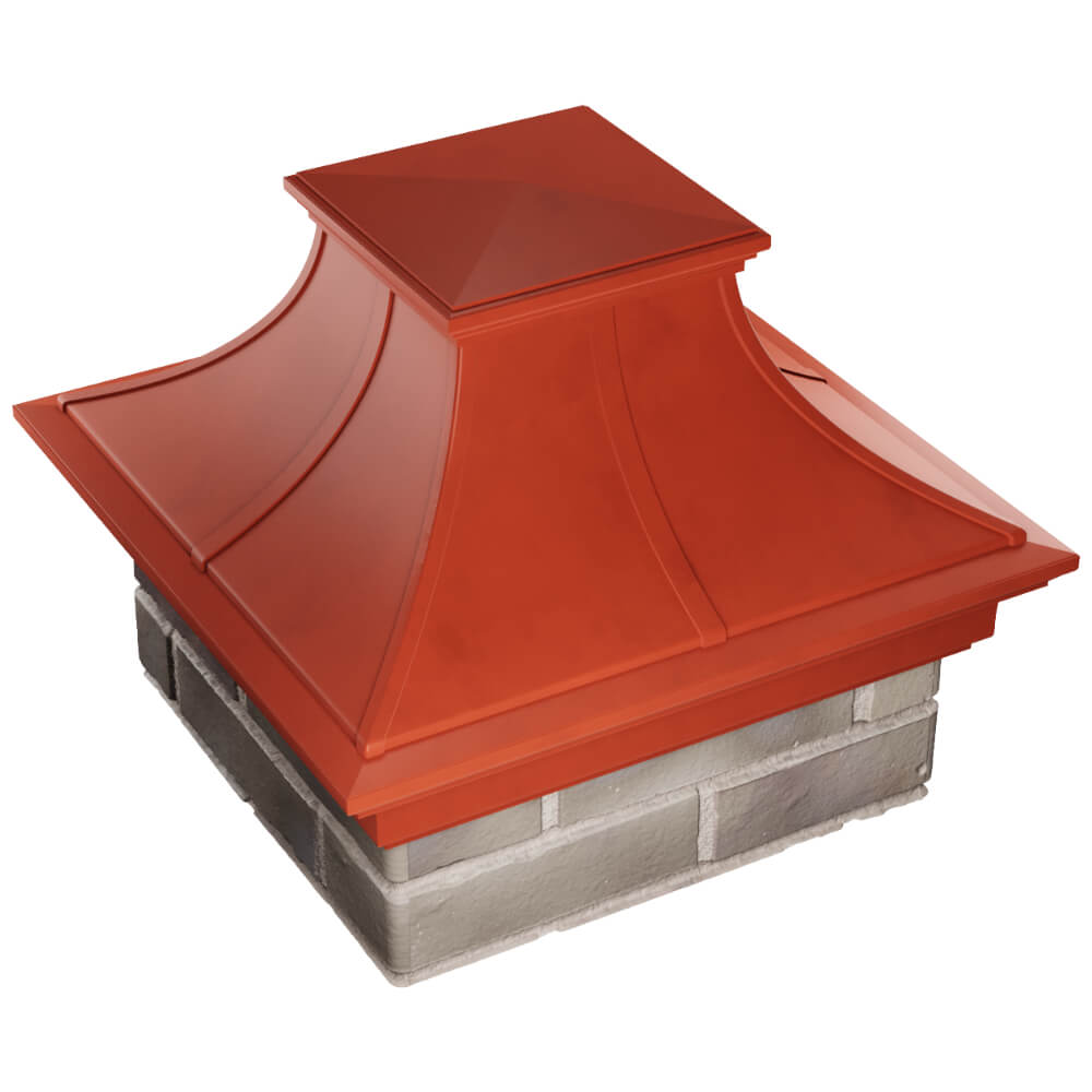 Колпак Zking Монблан Премиум Красный на столб 1.5х1.5 кирпича (385х385мм) в Миассе фото