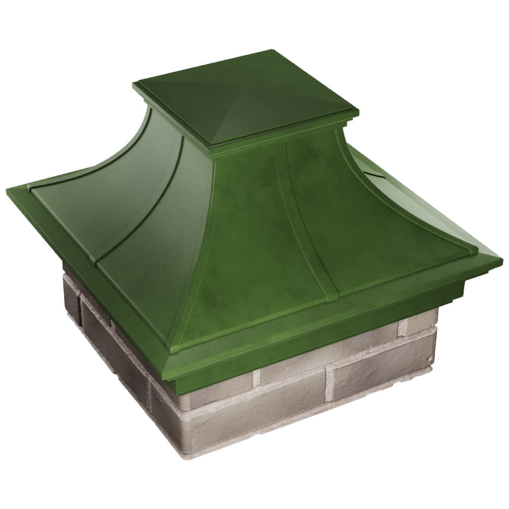 Колпак Zking Монблан Премиум Зеленый на столб 1.5х1.5 кирпича (385х385мм) в Миассе фото