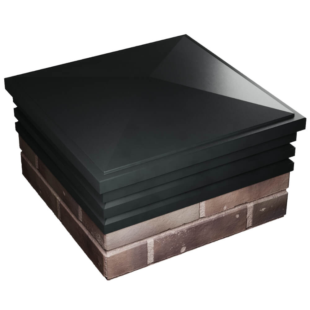 Колпак Zking Бона ХайТек Черный на столб 2х2 кирпича (513х513мм) в Миассе фото