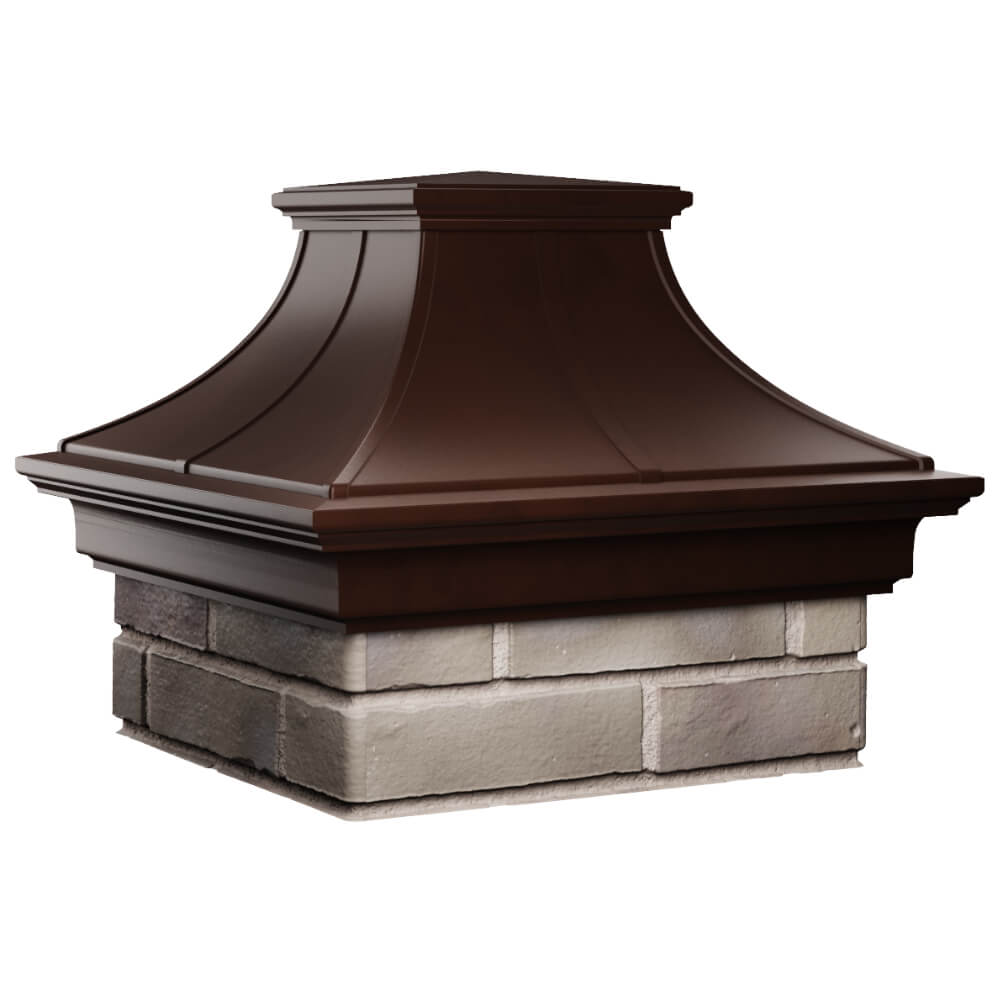 Колпак Zking Монблан Премиум Коричневый на столб 1.5х1.5 кирпича (385х385мм) в Миассе фото