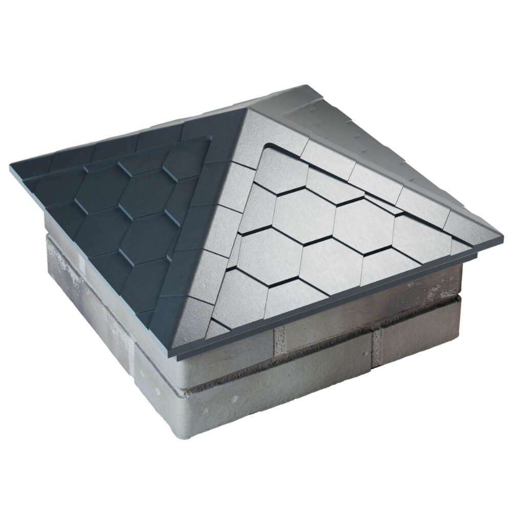 Колпак Zking Эверест Серый на столб 1.5х1.5 кирпича (390х390мм) в Миассе фото