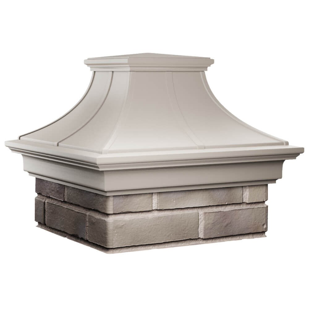 Колпак Zking Монблан Премиум Бежевый на столб 1.5х1.5 кирпича (385х385мм) в Миассе фото