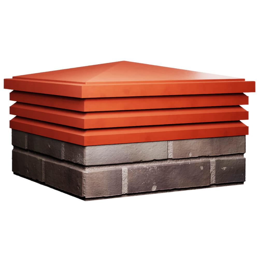 Колпак Zking Бона ХайТек Красный на столб 2х2 кирпича (513х513мм) в Миассе фото