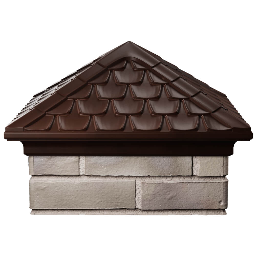 Колпак Zking Эльбрус Коричневый на столб 1.5х1.5 кирпича (385х385мм) Миасс фото