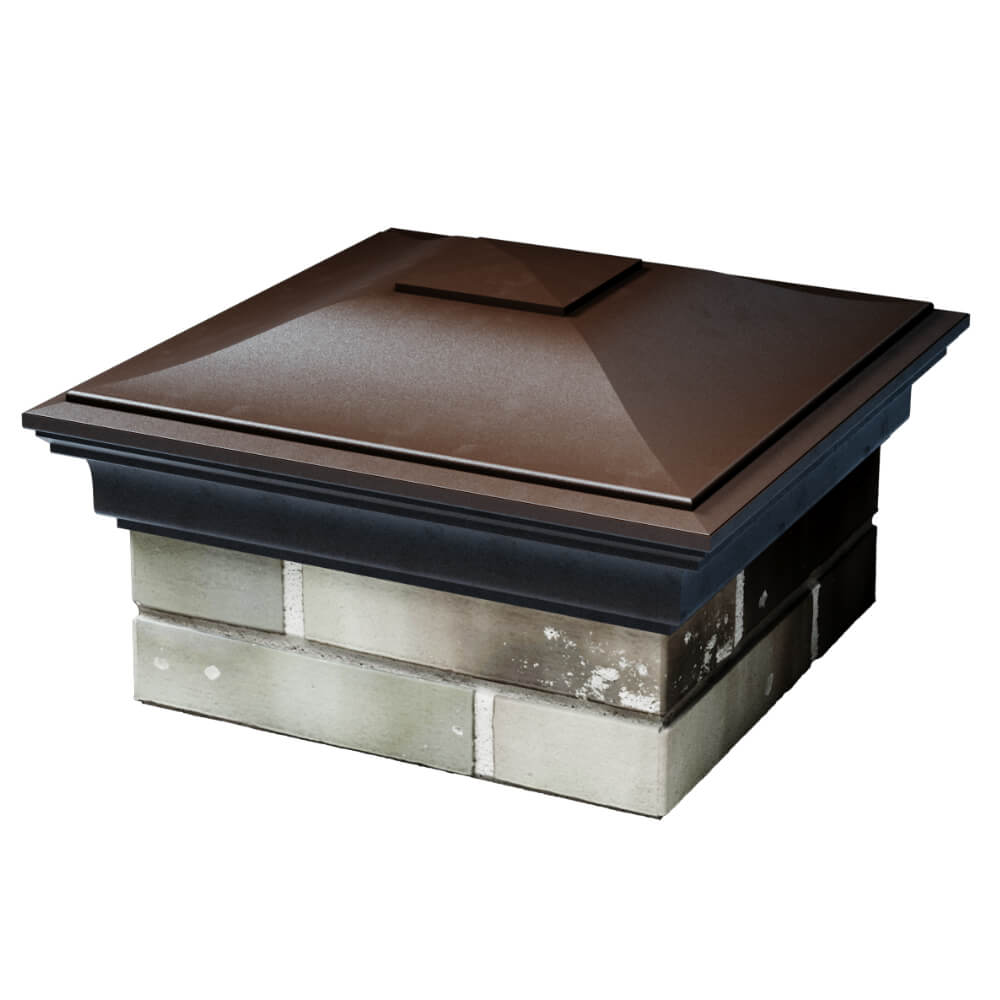 Колпак Zking Монблан Коричневый на столб 1.5х1.5 кирпича (385х385мм) в Миассе фото