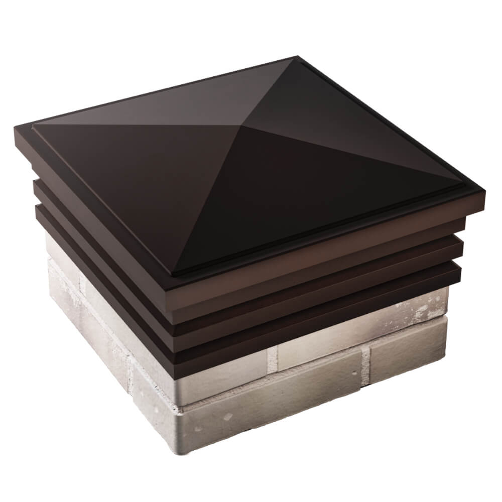 Колпак Zking Бона ХайТек Коричневый на столб 1.5х1.5 кирпича (385х385мм) в Миассе фото