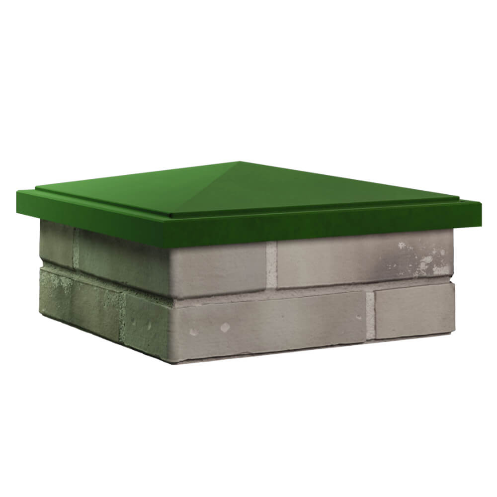 Колпак Zking БонаМоно Зеленый на столб 1.5х1.5 кирпича (385х385, 400х400мм) в Миассе фото