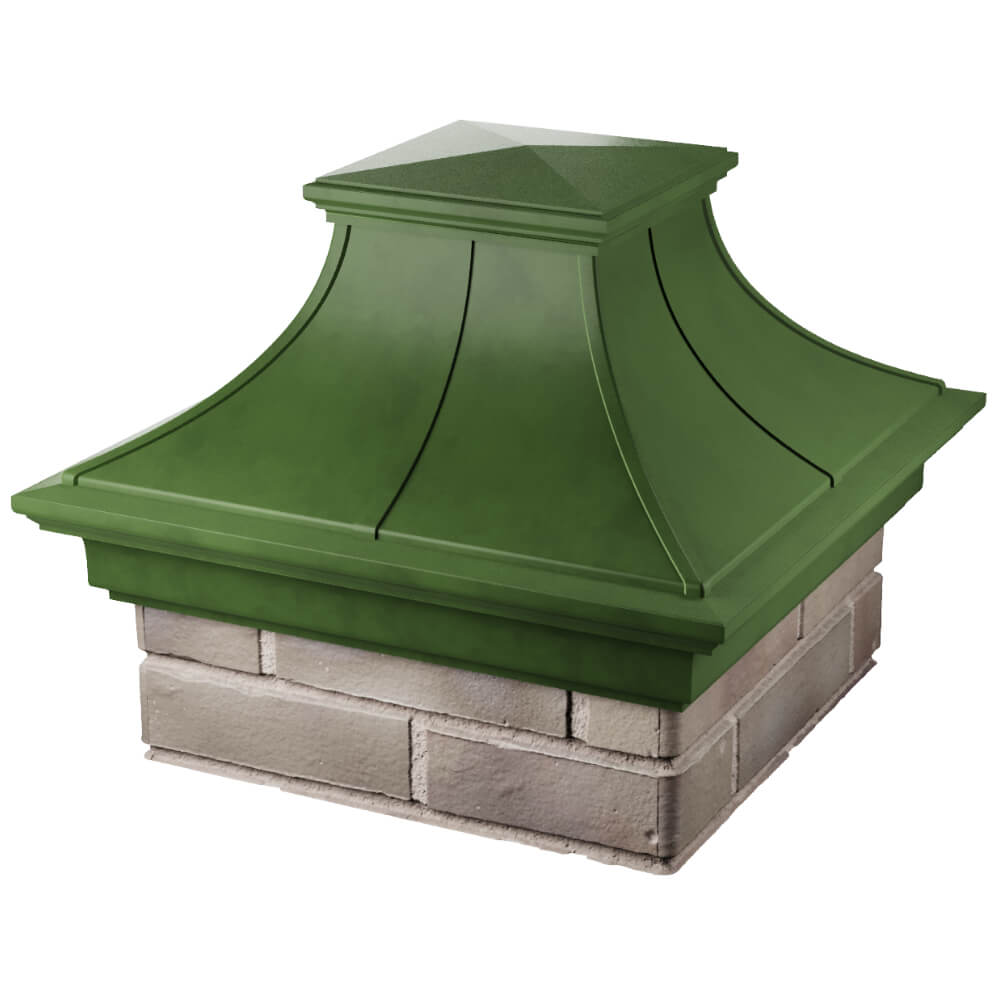 Колпак Zking Монблан Премиум Зеленый на столб 1.5х1.5 кирпича (385х385мм) в Миассе фото