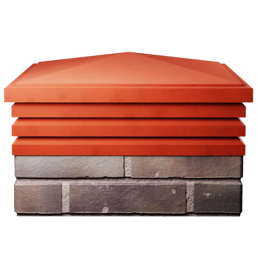 Колпак Zking Бона ХайТек Красный на столб 2х2 кирпича (513х513мм) Миасс фото