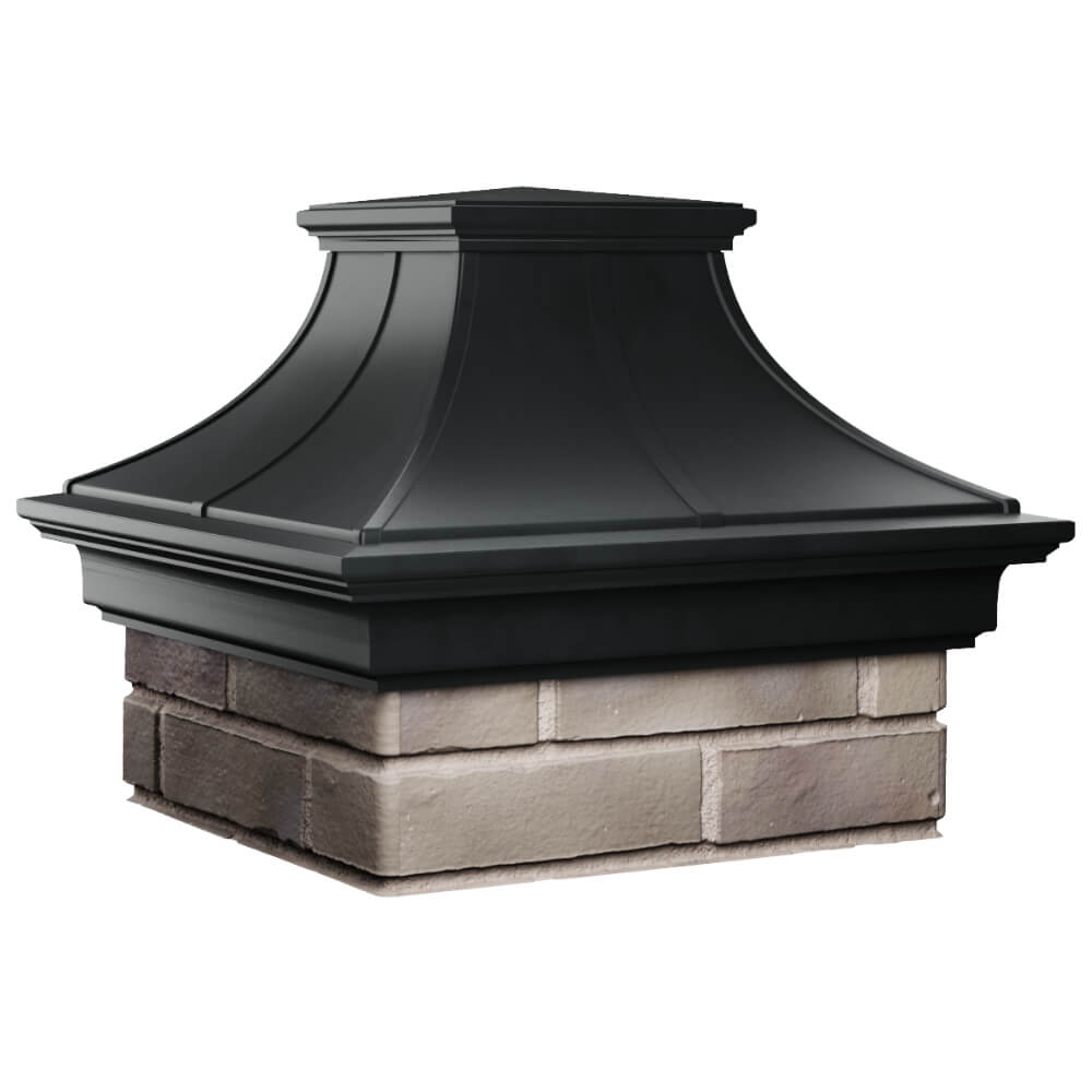 Колпак Zking Монблан Премиум Черный на столб 1.5х1.5 кирпича (385х385мм) в Миассе фото
