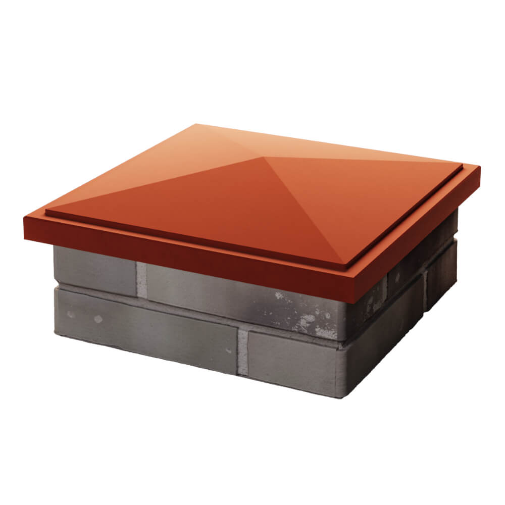 Колпак Zking БонаМоно Красный на столб 1.5х1.5 кирпича (385х385, 400х400мм) в Миассе фото