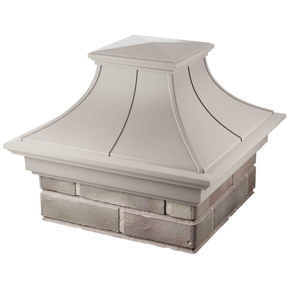 Колпак Zking Монблан Премиум Бежевый на столб 1.5х1.5 кирпича (385х385мм) в Миассе фото