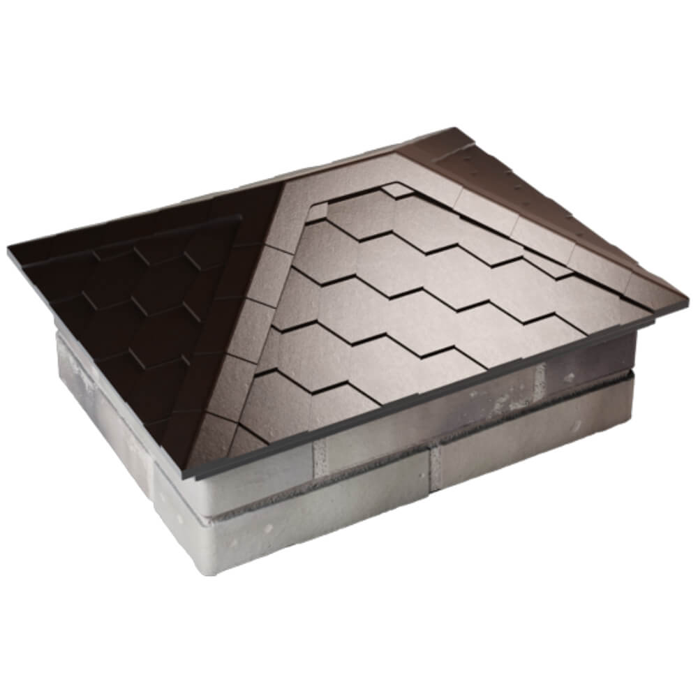 Колпак Zking Эверест Коричневый на столб 2х1.5 кирпича (520х390мм) Миасс фото