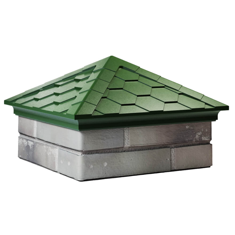 Колпак Zking Эверест Зеленый на столб 1.5х1.5 кирпича (390х390мм) в Миассе фото