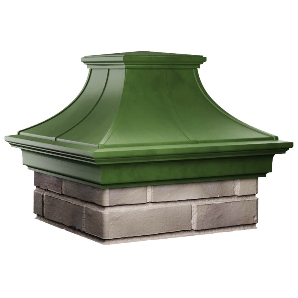 Колпак Zking Монблан Премиум Зеленый на столб 1.5х1.5 кирпича (385х385мм) в Миассе фото