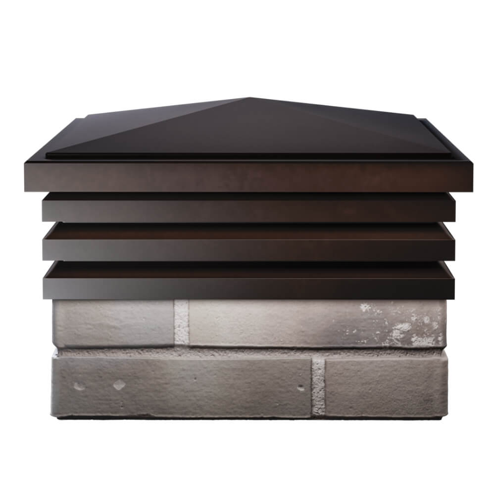 Колпак Zking Бона ХайТек Коричневый на столб 1.5х1.5 кирпича (385х385мм) Миасс фото