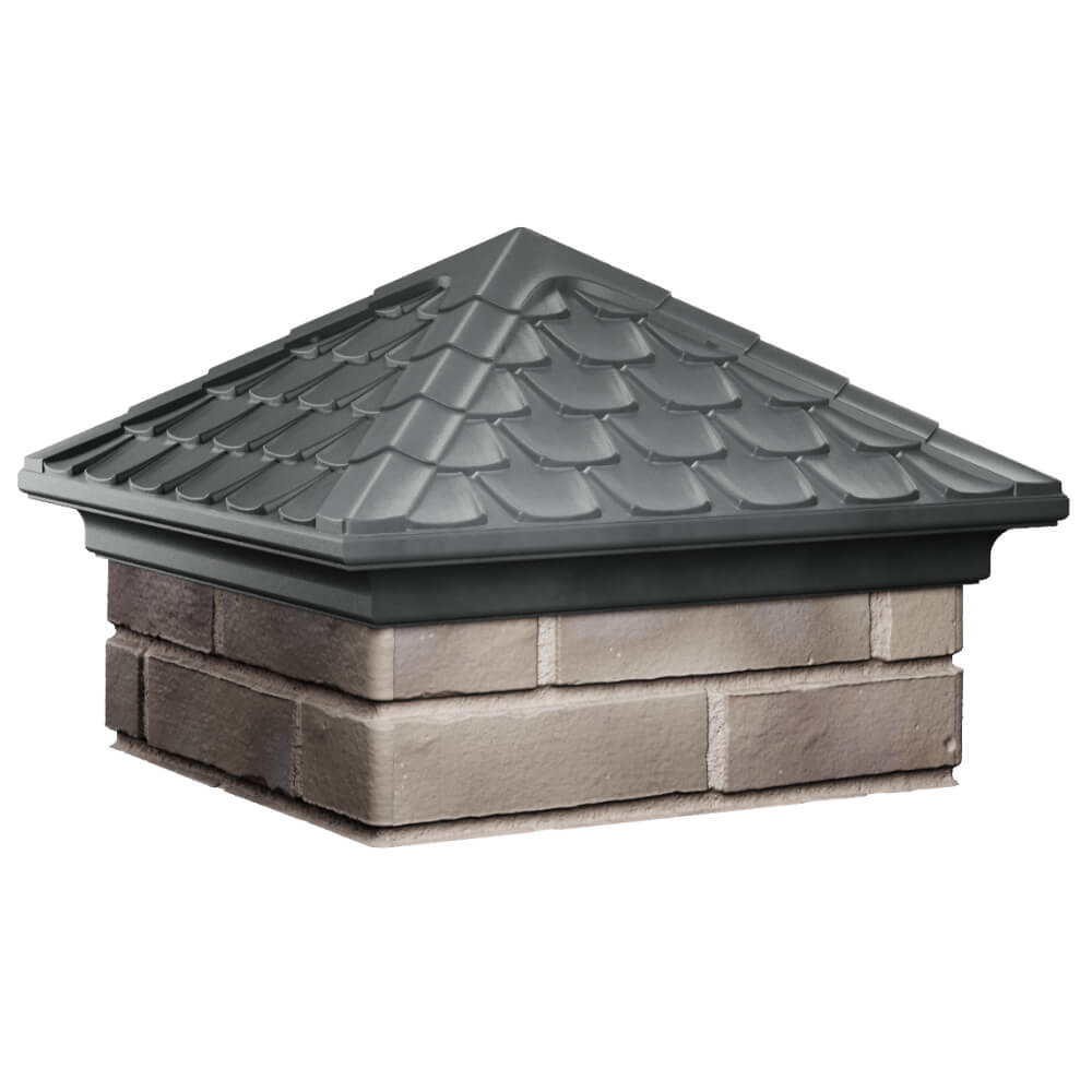 Колпак Zking Эльбрус Серый на столб 1.5х1.5 кирпича (385х385мм) в Миассе фото