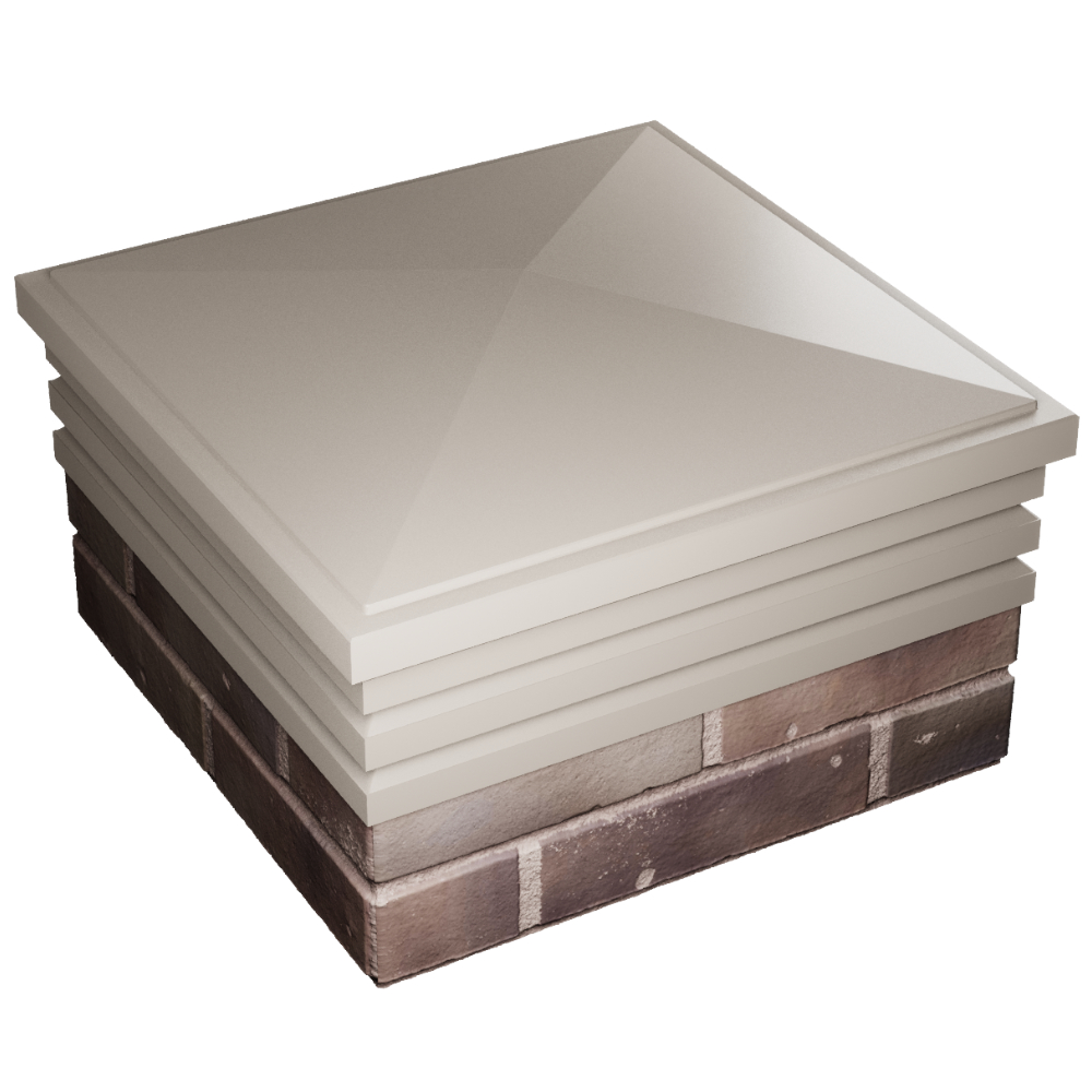 Колпак Zking Бона ХайТек Бежевый на столб 2х2 кирпича (513х513мм) в Миассе фото