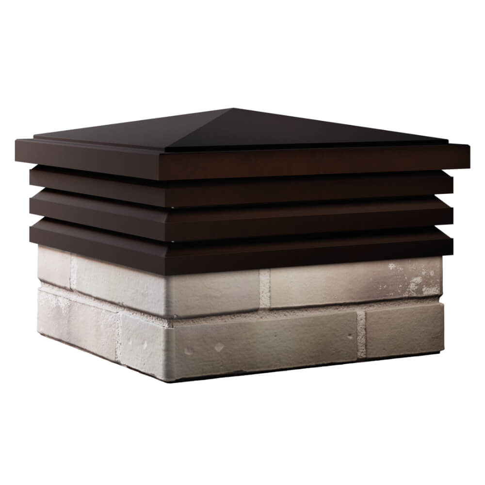 Колпак Zking Бона ХайТек Коричневый на столб 1.5х1.5 кирпича (385х385мм) в Миассе фото