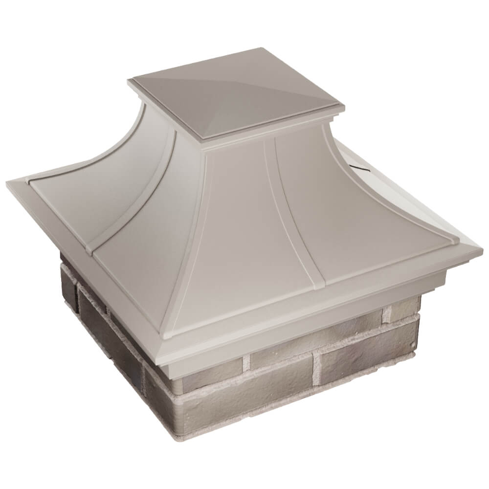 Колпак Zking Монблан Премиум Бежевый на столб 1.5х1.5 кирпича (385х385мм) в Миассе фото